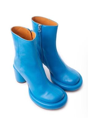 L’intervalle Weston blue Electric Blue Women's Mid-Calf Zip Heeled Boots